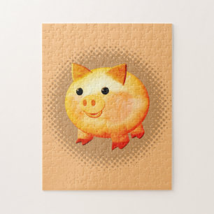 Puzzle Cartoon mignon Bébé Peinture de porc