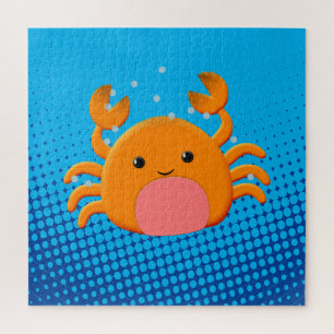 Puzzle Cartoon mignon Crabe bleu océan