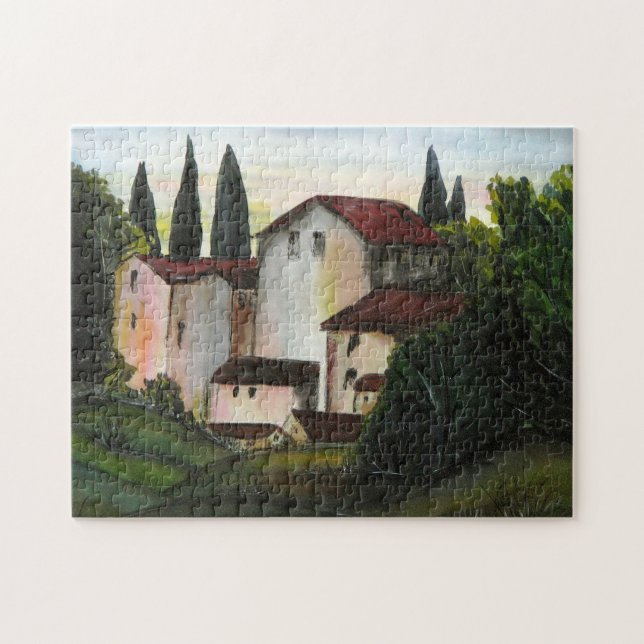 Puzzle Casa de Pueblo Dibujo Toscane Italie Campagne (Horizontal)