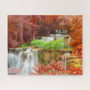 Puzzle Cascade d'automne colorée Paysage Voyage Nature