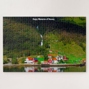 Puzzle Cascade de fjord norvégien Scandinavie. Puzzle.