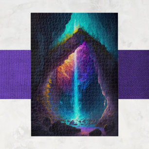 Puzzle Cascade de la grotte de l'Imaginaire AI générée
