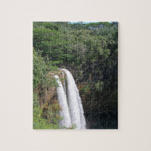 Puzzle Cascade double, Wailua Falls Kauai Hawaii