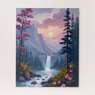 Puzzle Cascade Fantaisiste   Paysage Floral Magique