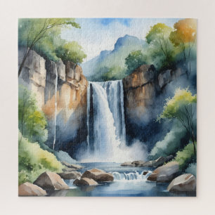 Puzzle Cascade peinte à l'aquarelle