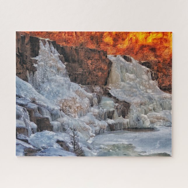Puzzle Cascades de Gooseberry Minnesota, Hiver (Horizontal)