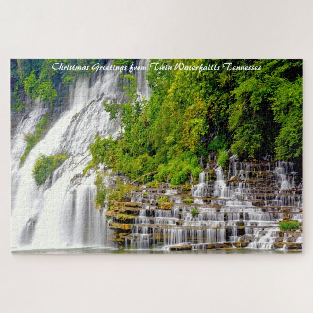 Puzzle Cascades jumelles Tennessee.Noël salutations (Horizontal)
