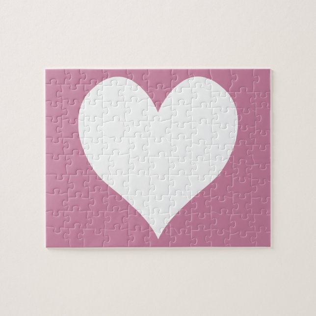 Puzzle Cashmere Rose et White Cute Heart (Horizontal)
