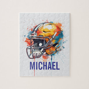 Puzzle Casque de football de motivation inspirante nom