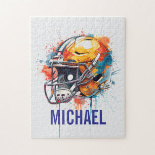 Puzzle Casque de Football Motivationnel Inspirant Nom