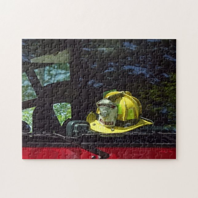 Puzzle Casque du capitaine du feu jaune (Horizontal)