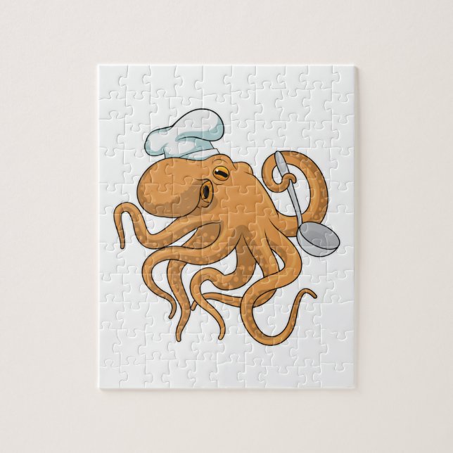 Puzzle Casquette chef Octopus Cook (Vertical)