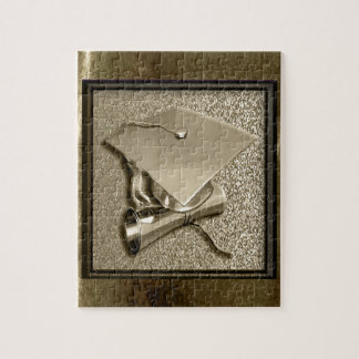 Puzzle Casquette et diplôme d'or sur l'or