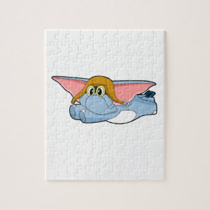 Puzzle Casquette pilote éléphant