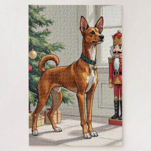 Puzzle Casse-noix de Noël moderne élégant chien Basenji