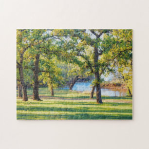 Puzzle Casse-tête artistique d'arbres au bord d'un lac