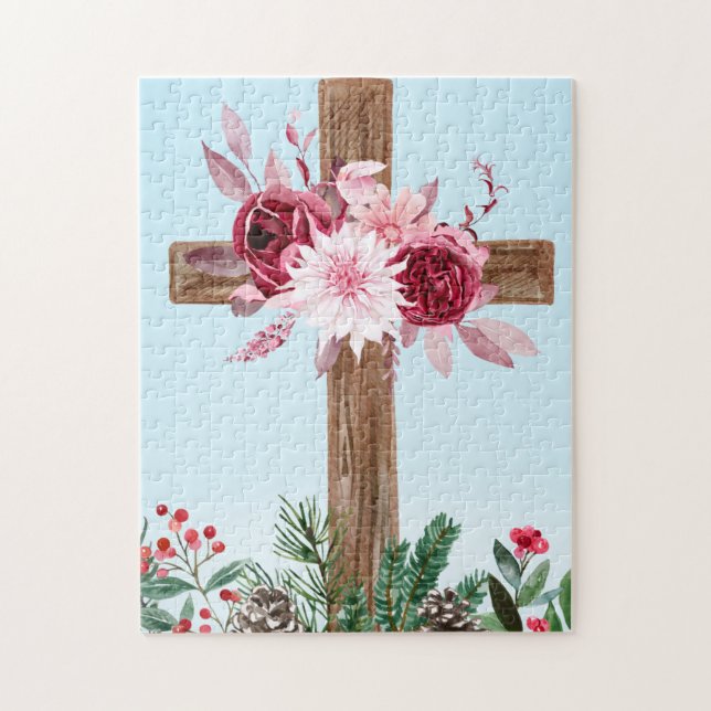 Puzzle Casse-tête Belle Croix et Fleur (Vertical)