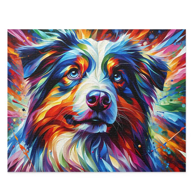 Puzzle Casse-tête Berger Australien : Berger Australien B (Australian Shepherd Puzzle: Blue Merle Aussie Jigsaw)