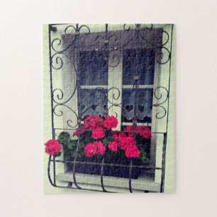 Puzzle Casse-tête Boîte de fleurs à la fenêtre, 28 cm x 3