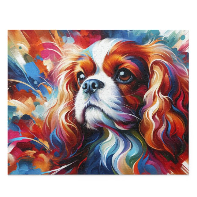 Puzzle Casse-tête Cavalier King Charles Spaniel : Blenhei (Cavalier King Charles Spaniel Puzzle: Blenheim Comfort Spaniel Acrylic Art Style Jigsaw)