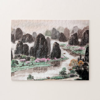 Puzzle Casse-tête chinoise d'aquarelle de paysage