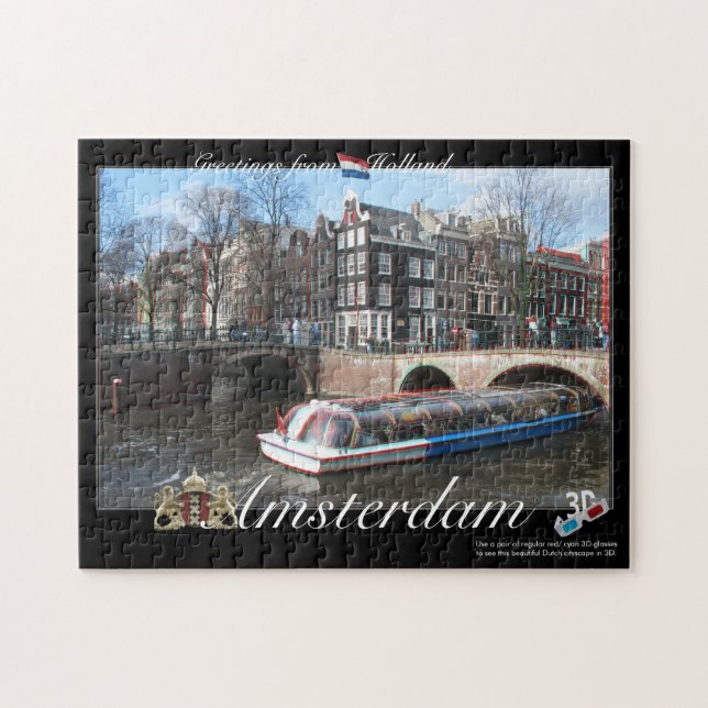 Puzzle Casse-tête d'anaglyphe d'Amsterdam Hollande 3D (Horizontal)