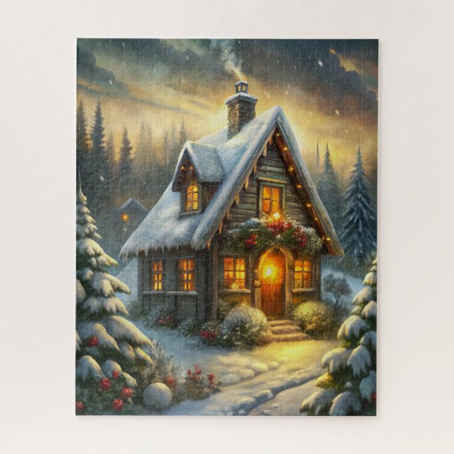 Puzzle Casse-tête de cabane de Noël (Vertical)