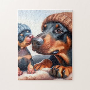 Puzzle Casse-tête de chien mignon — Cadeau de Noël