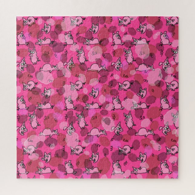 Puzzle Casse-tête de cochon rose impossible (Vertical)