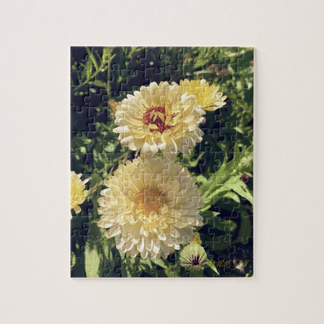 Puzzle Casse-tête de fleur jaune joyeuse. (Vertical)