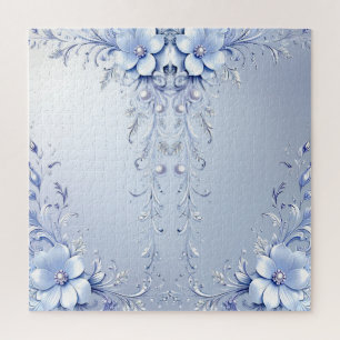 Puzzle Casse-tête de fleurs ornementales bleues