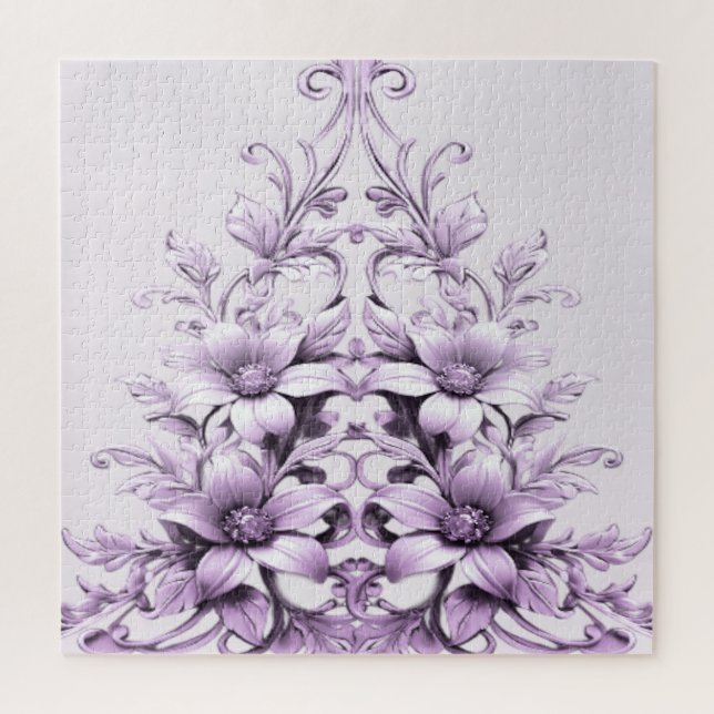Puzzle Casse-tête de fleurs violettes élégantes (Vertical)