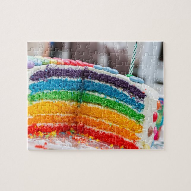 Puzzle casse-tête de gâteau d'anniversaire (Horizontal)