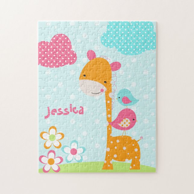 Puzzle Casse-tête de girafe de Cuties de safari (Vertical)