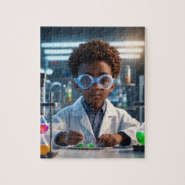 Puzzle Casse-tête de jeune scientifique brillant (Vertical)
