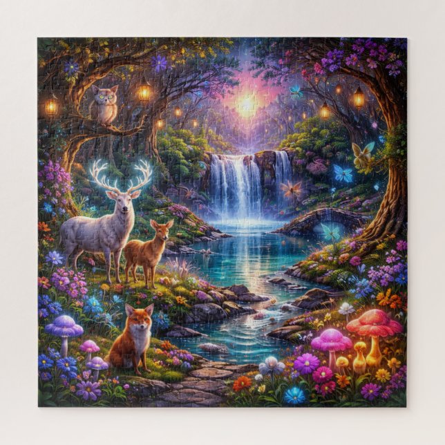 Puzzle Casse-tête de la cascade de la forêt enchantée (Vertical)