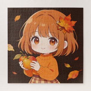 Puzzle Casse-tête de la fille d'automne