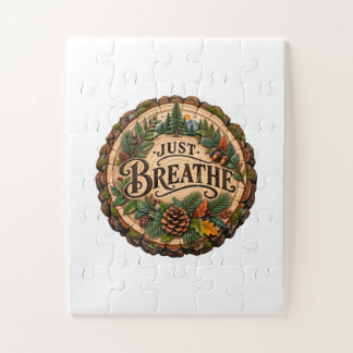 Puzzle Casse-tête de la forêt de pins 'Just Breathe'
