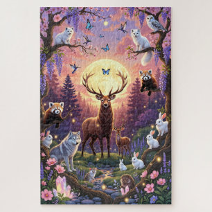 Puzzle Casse-tête de la forêt enchantée au clair de lune 