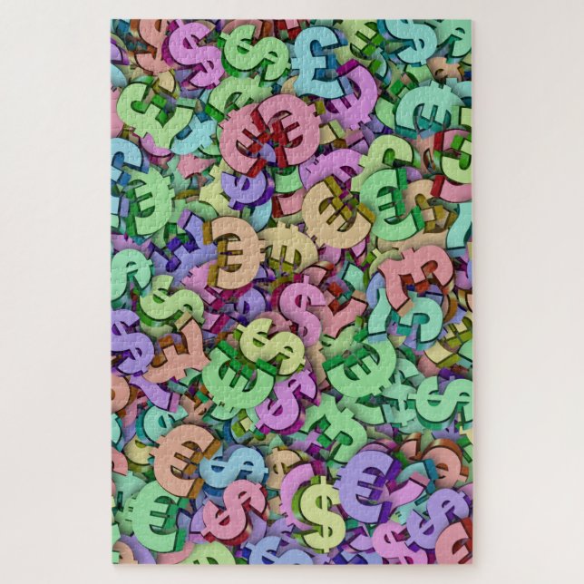 Puzzle casse-tête de la monnaie mondiale (Vertical)