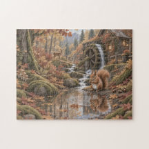 Casse-tête de la roue à eau d'automne