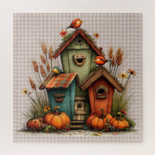 Puzzle Casse-tête de maison d'oiseau fantaisiste d'automn