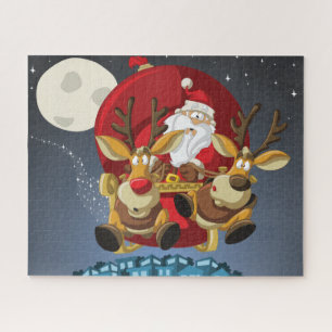 Puzzle Casse-tête de Père Noël et de rennes