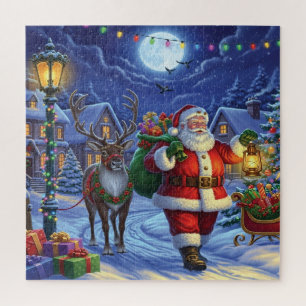 Puzzle Casse-tête de Père Noël et de rennes