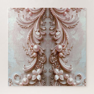 Puzzle Casse-tête de perle ornée rose et de fleurs