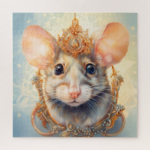 Puzzle Casse-tête de souris mignonne parée de bijoux