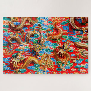 Puzzle casse-tête de temple dragons