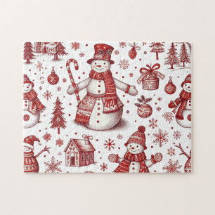 Puzzle Casse-tête de vacances de bonhomme de neige Toile