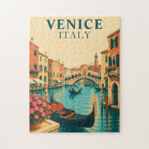 Puzzle Casse-tête de Venise Italie Pont Rialto Gondole