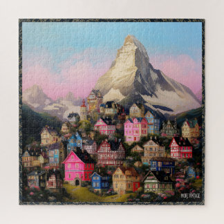 PUZZLE CASSE-TÊTE DE VILLAGE DE MONTAGNE SUISSE GRANDE CO
